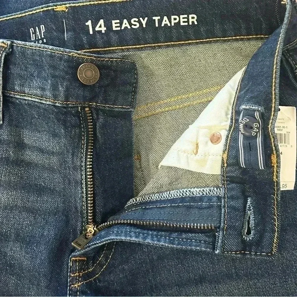 Gap Kids Boys Easy Taper Jeans Adjustable Waist Dark Wash Sz. 14 NWT
